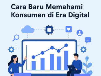 Ilustrasi digital menampilkan monitor dengan grafik pertumbuhan, ikon cloud, data, dan pengguna, melambangkan pemanfaatan Big Data untuk memahami konsumen.