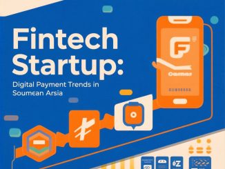 Ilustrasi pembayaran digital dengan smartphone, QR code, dan e-wallet di Asia Tenggara.