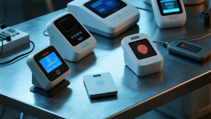 Teknologi Biometrik: Keamanan Digital Generasi Baru Ilustrasi teknologi biometrik dengan sidik jari, wajah, dan retina untuk keamanan digital.