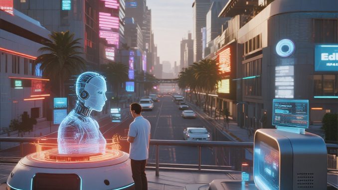 Edge AI: Bagaimana Kecerdasan Buatan di Perangkat Membentuk Masa Depan Digital Ilustrasi Edge AI dengan perangkat pintar, chip AI, dan koneksi IoT real-time.