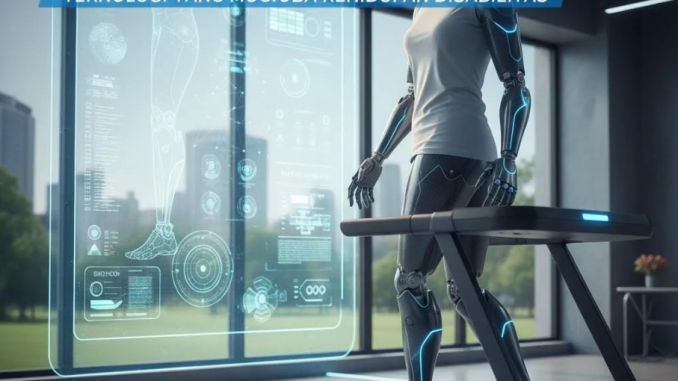 Orang menggunakan smart prosthetic modern dengan sensor dan kontrol AI