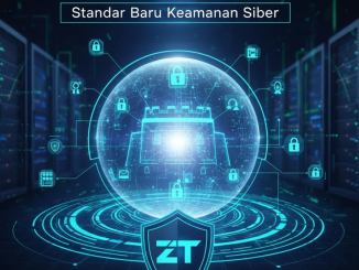 Diagram Zero Trust Architecture dengan lapisan keamanan berlapis dan verifikasi ketat