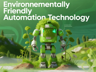 Robot industri ramah lingkungan yang bekerja dengan energi efisien di pabrik modern