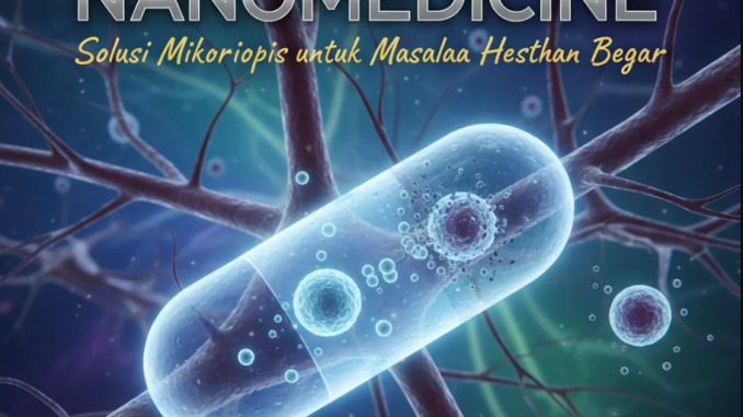 Ilustrasi partikel nano bekerja di dalam tubuh manusia untuk terapi medis